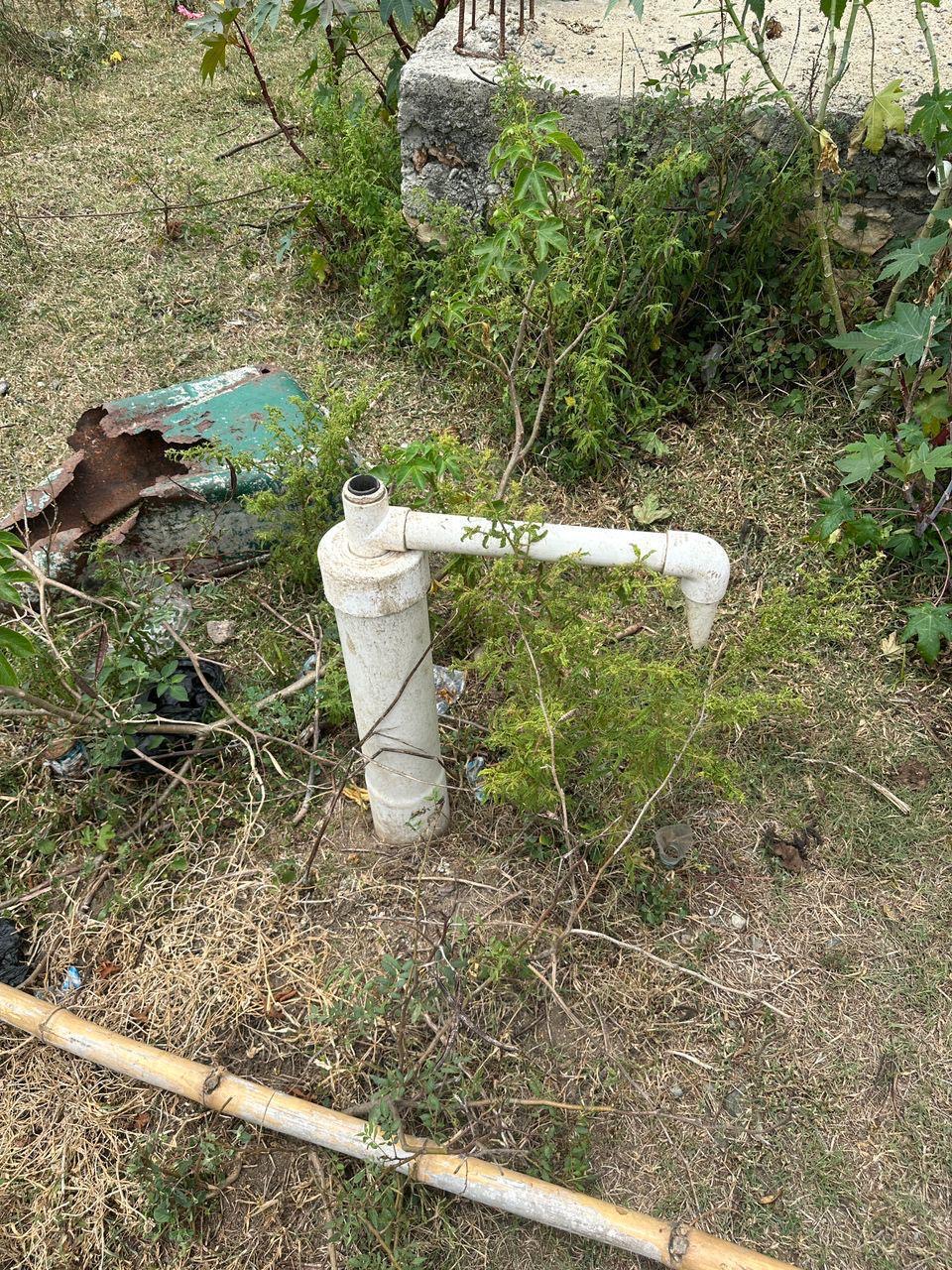 Water line piping installed at the construction site